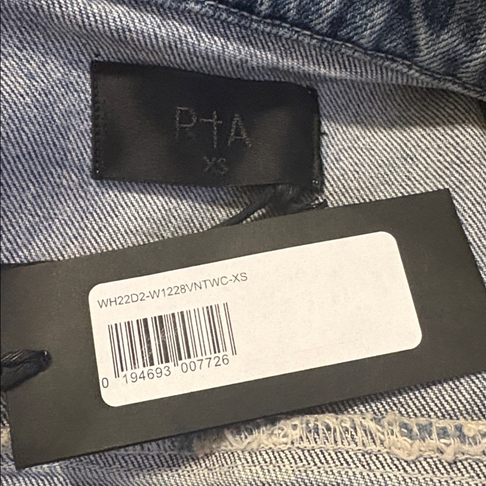 RtA Denim Lani Blue Cropped Asymmetrical Jean Jacket Coastal Cowgirl Festival - Picture 6 of 8